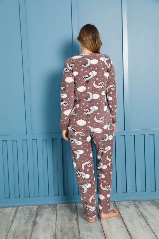 Moda Çizgi Polar Women's Pajama Set - 4