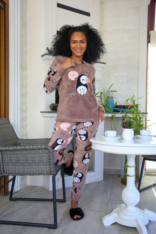 Moda Çizgi Welsoft Polar Kadın Pijama Takımı 8502 - 1