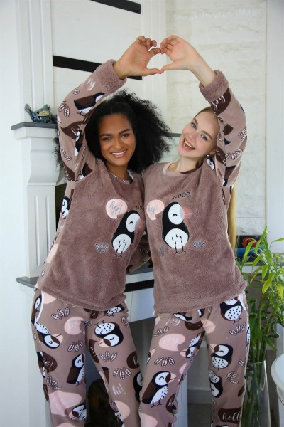 Moda Çizgi Welsoft Polar Kadın Pijama Takımı 8502 - Thumbnail