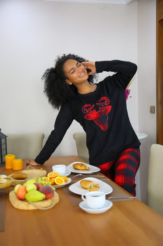 Moda Çizgi Welsoft Polar Kadın Pijama Takımı 8509 - 2