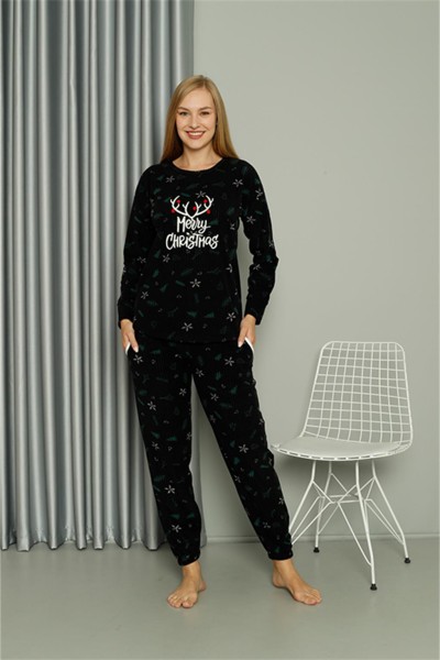 Moda Çizgi Welsoft Polar Kadın Pijama Takımı 8514 - Thumbnail
