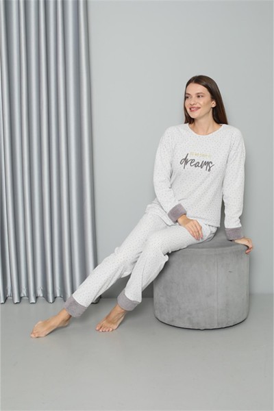 Moda Çizgi Welsoft Polar Kadın Pijama Takımı 8515 - Thumbnail