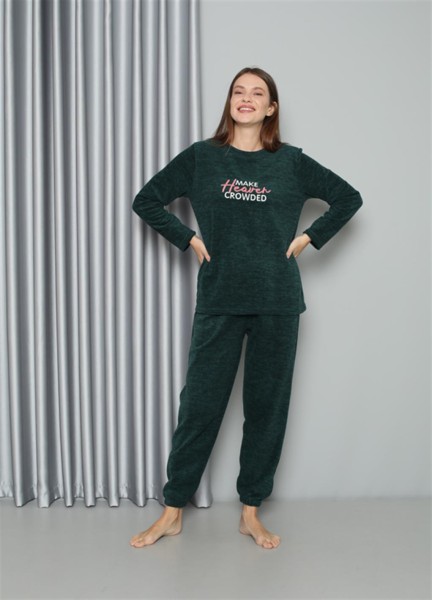Moda Çizgi Welsoft Polar Kadın Pijama Takımı 8516 - Thumbnail