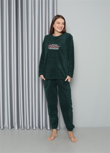Moda Çizgi Welsoft Polar Kadın Pijama Takımı 8516 - Thumbnail