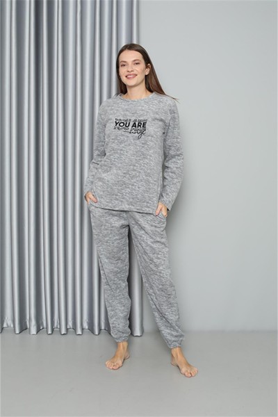 Moda Çizgi Welsoft Polar Kadın Pijama Takımı 8518 - Thumbnail
