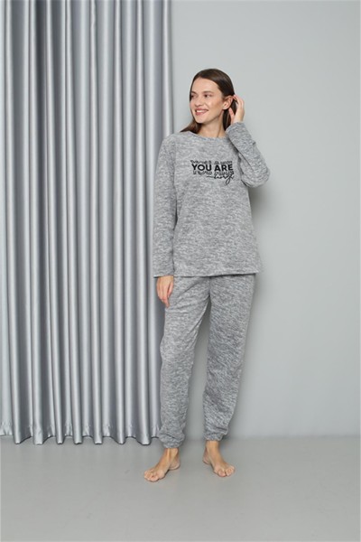 Moda Çizgi Welsoft Polar Kadın Pijama Takımı 8518 - Thumbnail