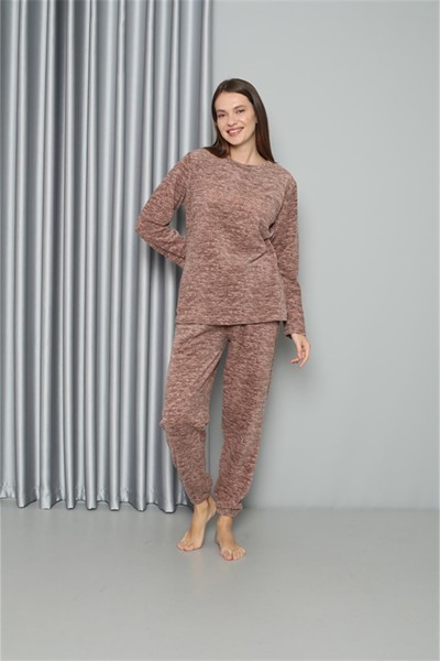 Moda Çizgi Welsoft Polar Kadın Pijama Takımı 8519 - Thumbnail