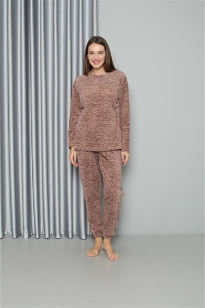 Moda Çizgi Welsoft Polar Kadın Pijama Takımı 8519 - Thumbnail