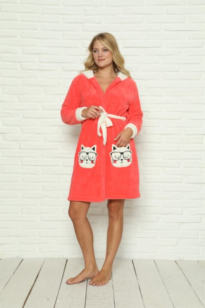 Moda Çizgi Welsoft Polar Kadın Sabahlık 9065 - Thumbnail
