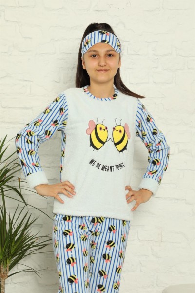 Moda Çizgi - Moda Çizgi WelSoft Polar Kız Çocuk Pijama Takımı 4579