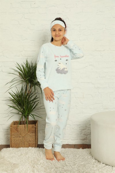 Moda Çizgi WelSoft Polar Kız Çocuk Pijama Takımı 4584 - Thumbnail