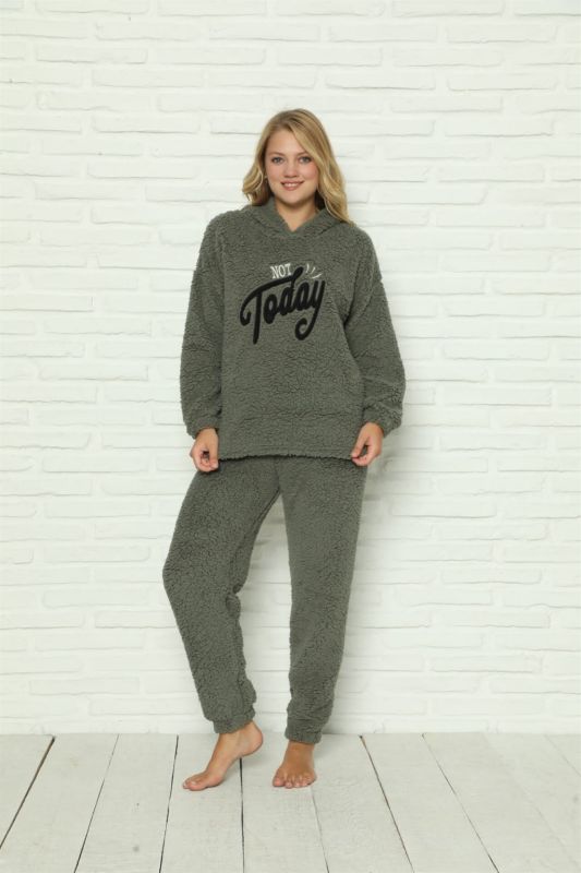 Moda Çizgi Welsoft Polar Peluş Kadın Pijama Takımı 9062 - 1