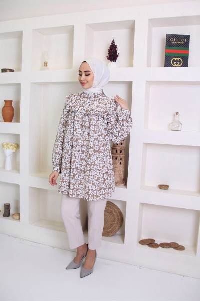 Moda Çizgi - Moda Çizgi Desenli Tunik