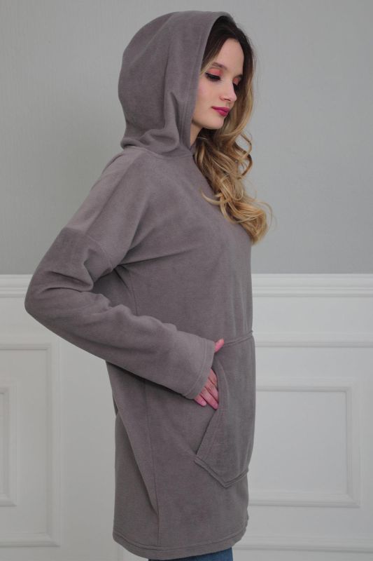 Önden Cepli Polar Sweatshirt,SW-1PL Gri - 5