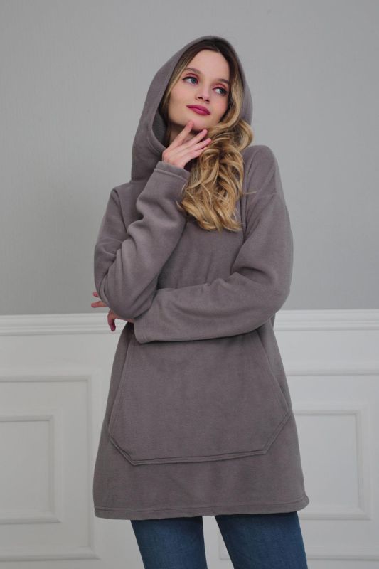 Önden Cepli Polar Sweatshirt,SW-1PL Gri - 7