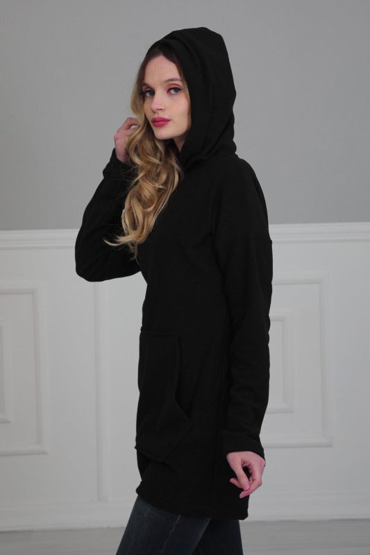 Önden Cepli Polar Sweatshirt,SW-1PL Siyah - 3