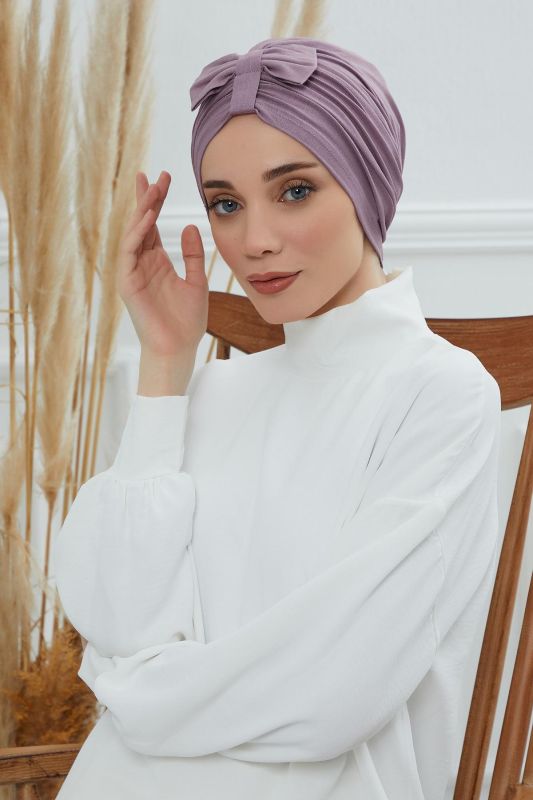 Önden Fiyonklu Bone,B-7 Lila - 1