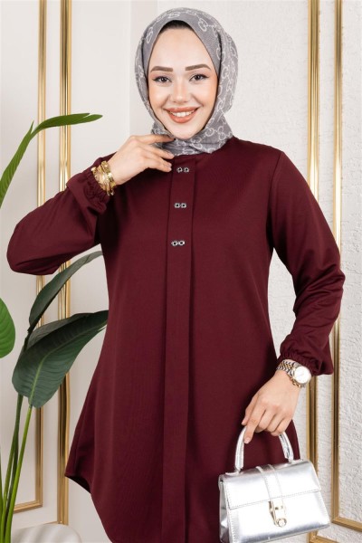 Önden Patlı Krep Takım BORDO - Thumbnail