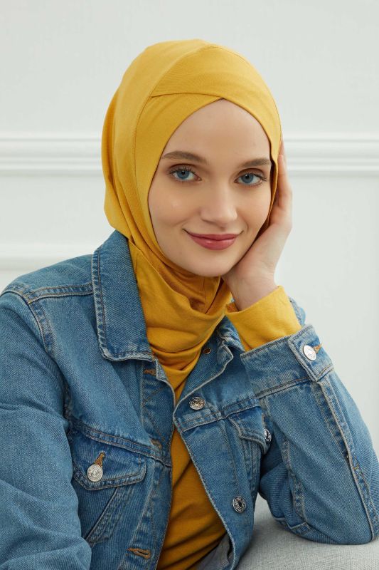 Önü Çapraz Detaylı Penye İç Bone,TB-4,TB-4 Hardal Sarısı - 1