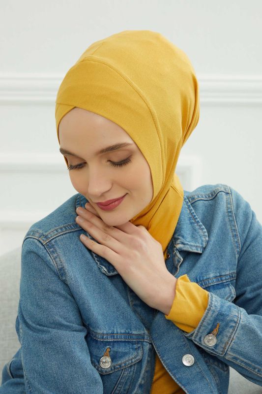 Önü Çapraz Detaylı Penye İç Bone,TB-4,TB-4 Hardal Sarısı - 3