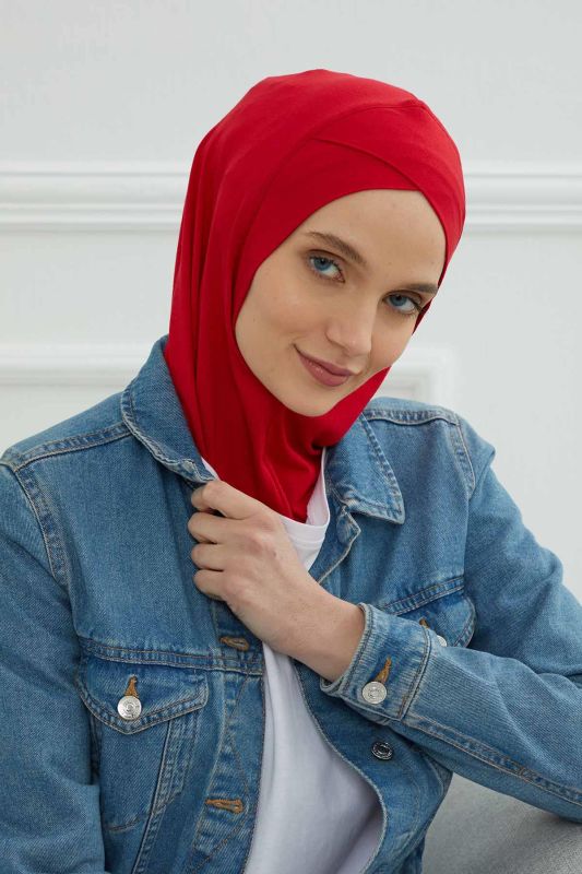 Önü Çapraz Detaylı Penye İç Bone,TB-4,TB-4 Kırmızı - 1