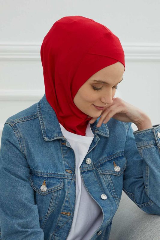 Önü Çapraz Detaylı Penye İç Bone,TB-4,TB-4 Kırmızı - 3