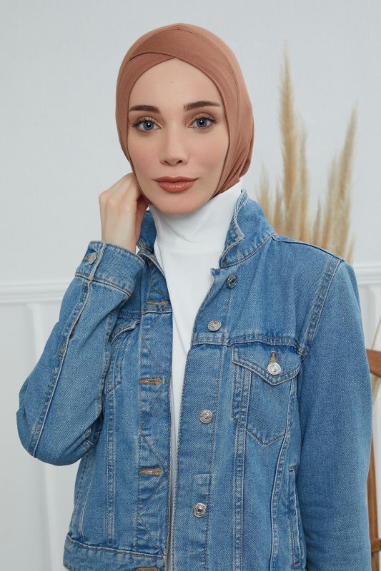 Önü Çapraz Detaylı Penye İç Bone,TB-4,TB-4 Koyu Kahverengi - 1