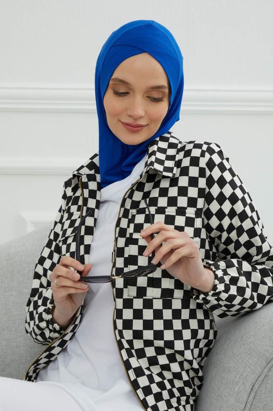 Önü Çapraz Detaylı Penye İç Bone,TB-4,TB-4 Saks Mavisi - 2