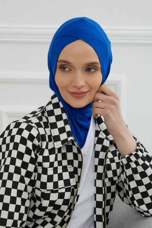 Önü Çapraz Detaylı Penye İç Bone,TB-4,TB-4 Saks Mavisi - 5