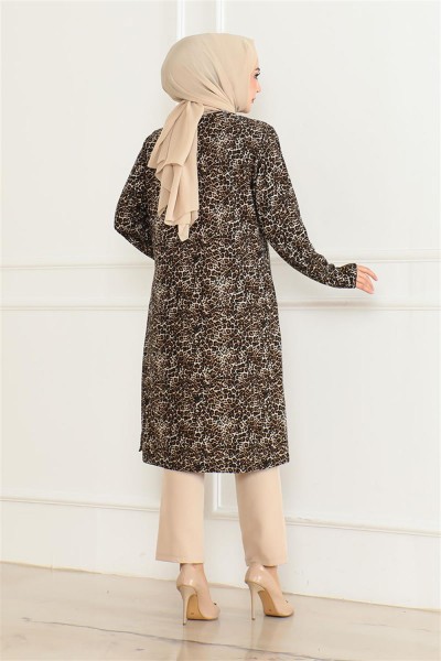 Örme Süet Tunik KAHVERENGİ - Thumbnail