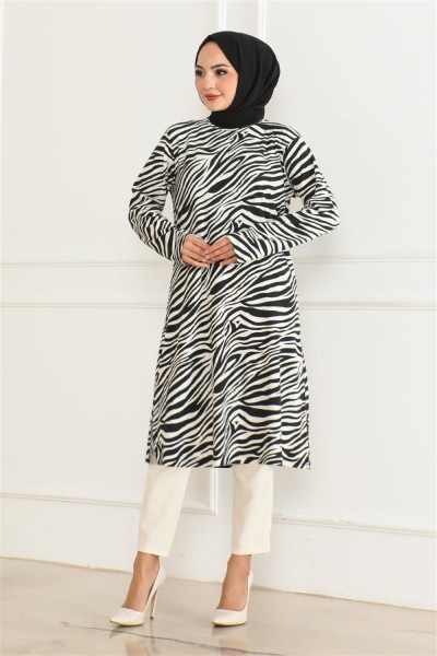 Örme Süet Tunik SİYAH - Thumbnail