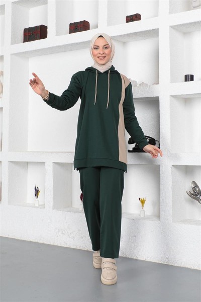 MG - Oversize Double Örme Eşofman Takımı ZÜMRÜT YEŞİLİ