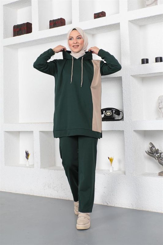 Oversize Double Örme Eşofman Takımı ZÜMRÜT YEŞİLİ - 4