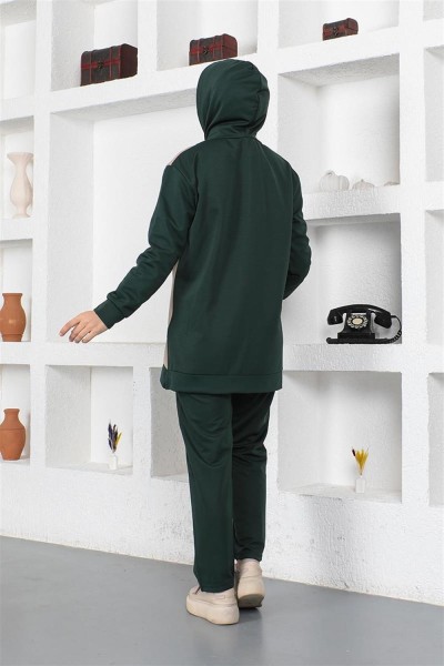 Oversize Double Örme Eşofman Takımı ZÜMRÜT YEŞİLİ - Thumbnail