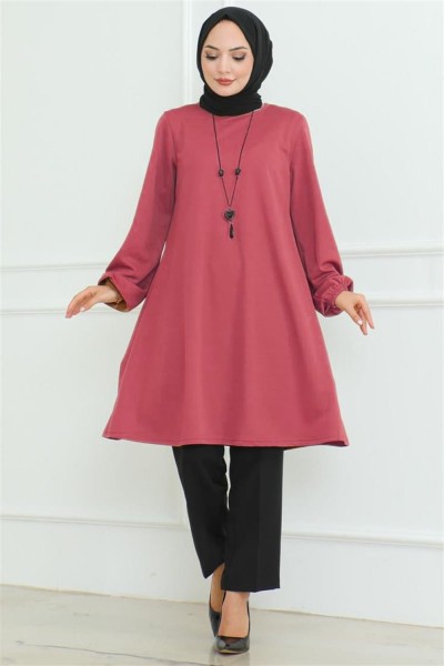 Oversize Tunik GÜL KURUSU - Thumbnail