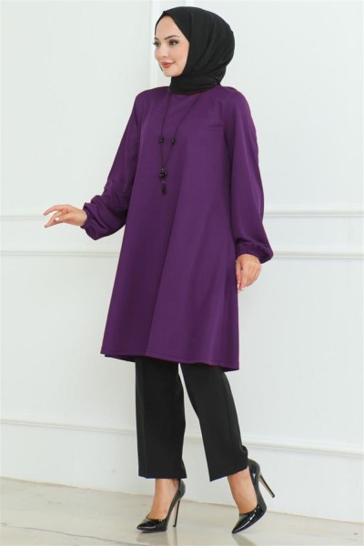 Oversize Tunik MOR - Thumbnail