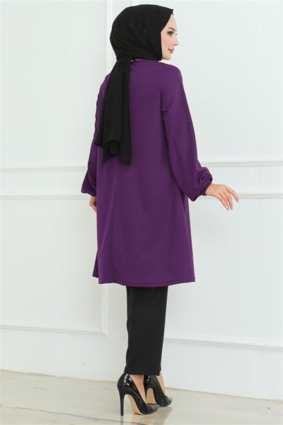 Oversize Tunik MOR - Thumbnail