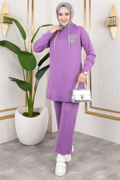 Parıltı Detaylı Spor Takım LİLA - Thumbnail