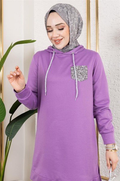 Parıltı Detaylı Spor Takım LİLA - Thumbnail