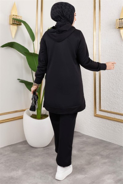 Parıltı Detaylı Spor Takım SİYAH - Thumbnail