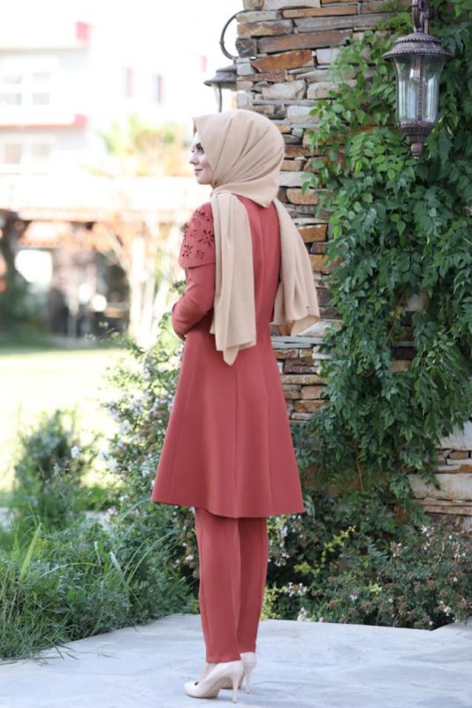 Pelerinli Takım Elbise mc0034 Kiremit - 3