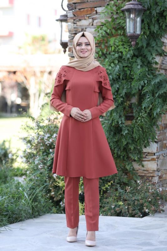 Pelerinli Takım Elbise mc0034 Kiremit - 1