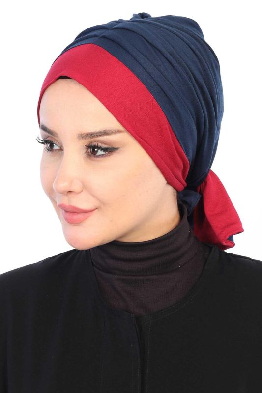 Penye Bone,B-46 Bordo - Lacivert - 3