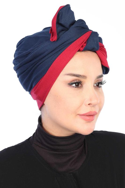 Penye Bone,B-46 Bordo - Lacivert - 6