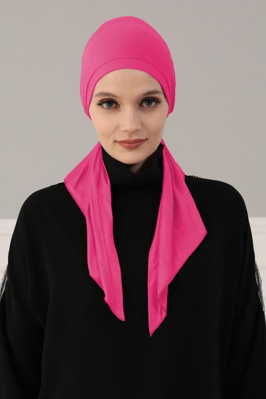 Combed Cotton Bonnet,B-47 Fuchsia - 1