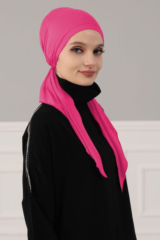 Combed Cotton Bonnet,B-47 Fuchsia - 3