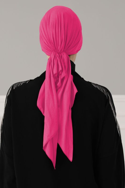 Combed Cotton Bonnet,B-47 Fuchsia - 4