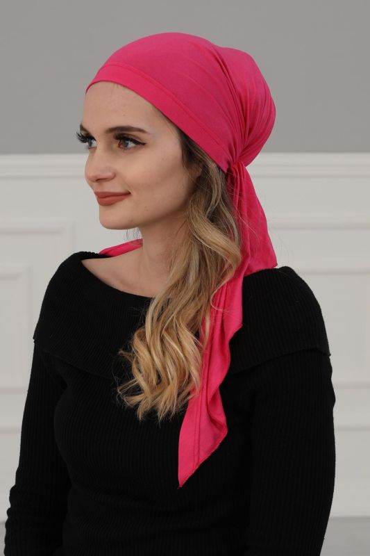 Combed Cotton Bonnet,B-47 Fuchsia - 6