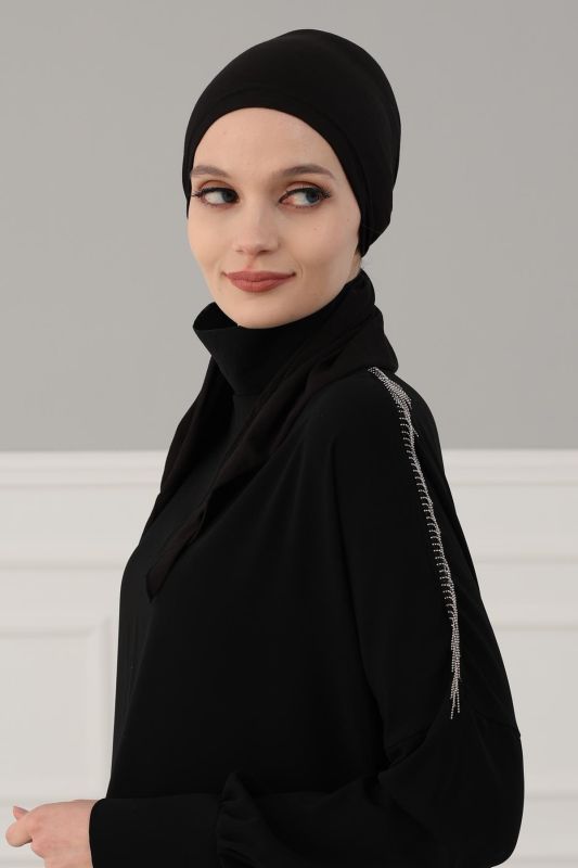 Combed Cotton Bonnet,B-47 Black - 2