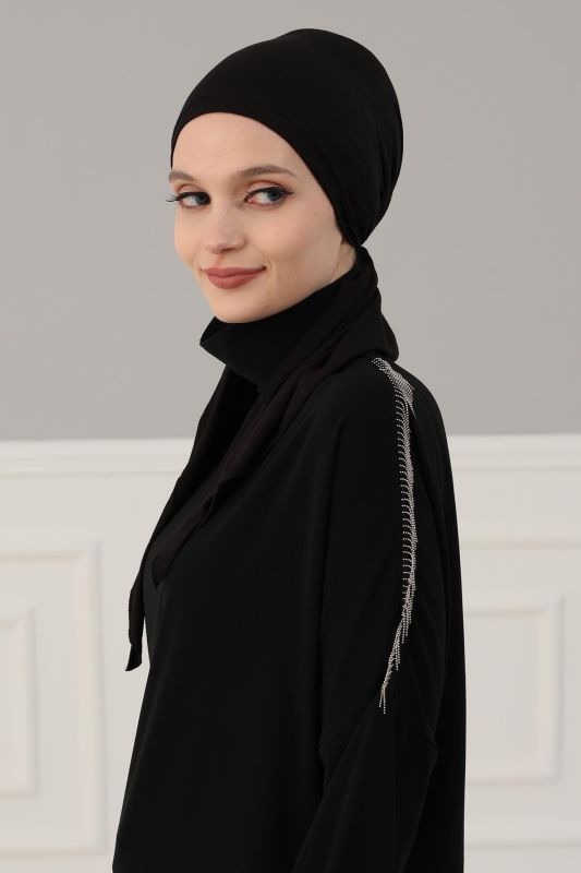 Combed Cotton Bonnet,B-47 Black - 3